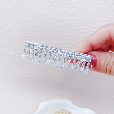 fashion geometric metal inlay rhinestones hair clip 1 piece