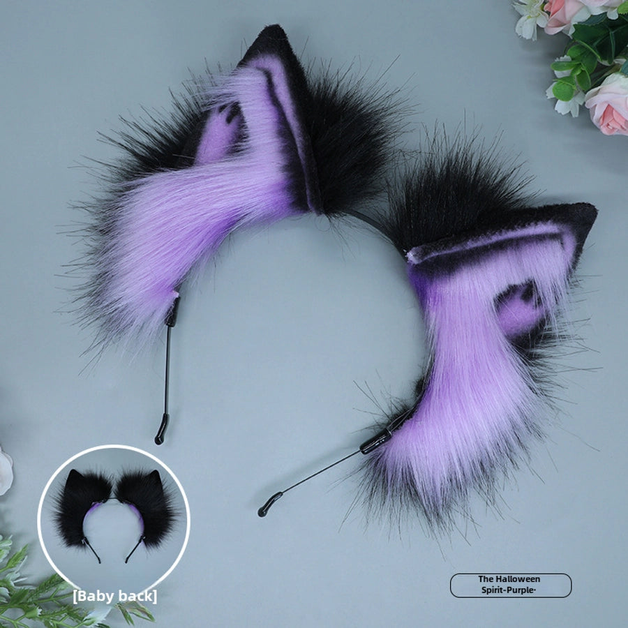 Halloween Props Spot Holy Beast Spirit Hair Accessories Japanese cosplay Accessories Simulation Beast Ear Plush Headwear