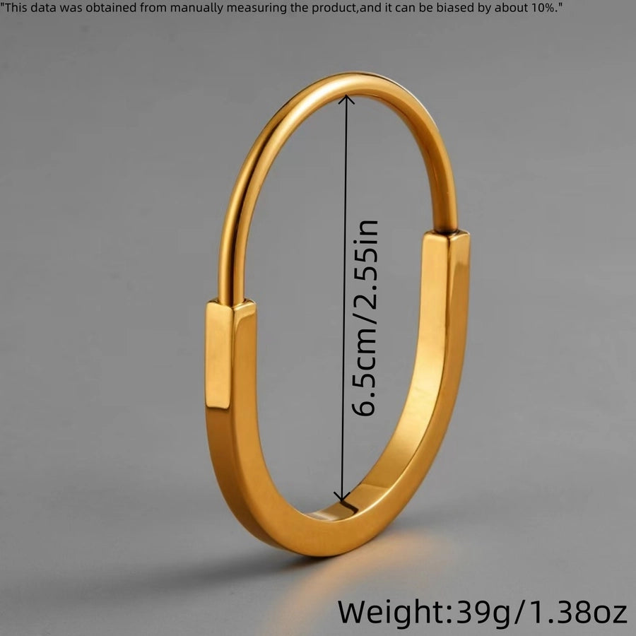 Elegant Simple Style Round Titanium Steel 18K Gold Plated Rhinestones Bangle In Bulk