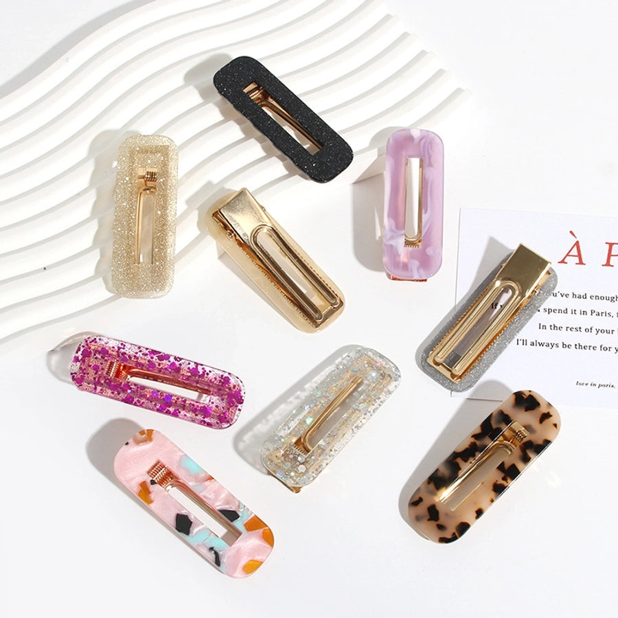 fashion geometric arylic stoving varnish hair clip 1 piece