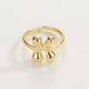 Copper Hollow Out Letter Copper Rings