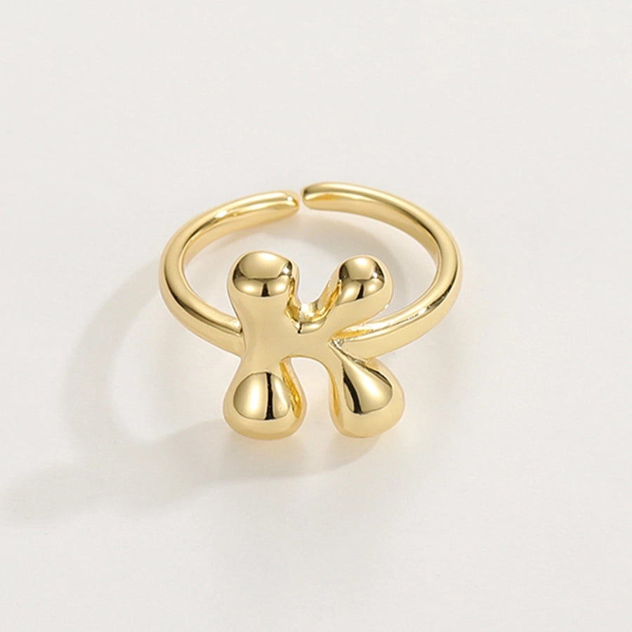 Copper Hollow Out Letter Copper Rings