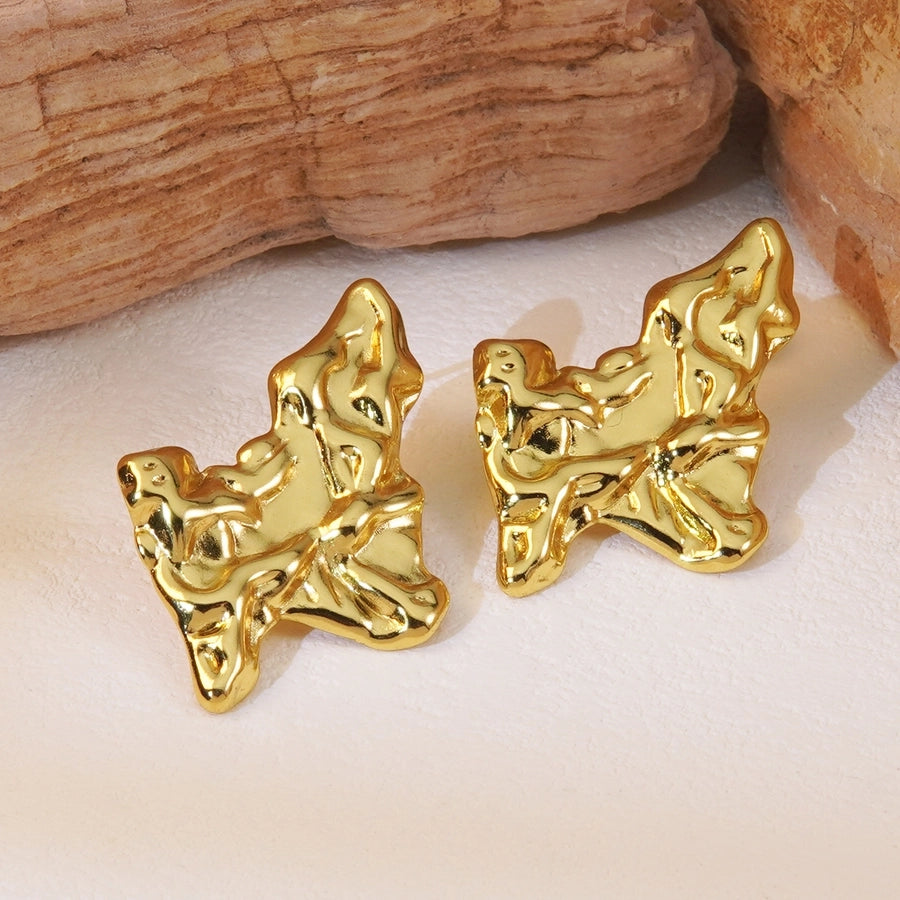 1 Pair Classic Style Geometric Irregular Plating 304 Stainless Steel Imitation Gold  Ear Studs