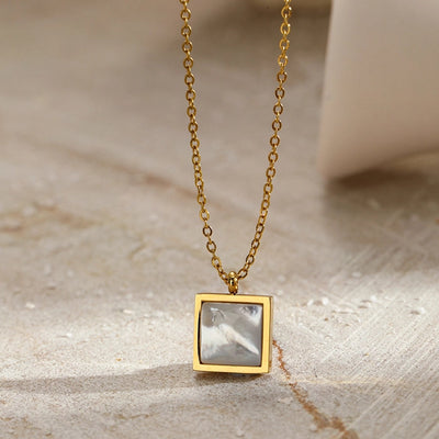 Jewelry Elegant Vintage Style Simple Style Geometric 304 Stainless Steel 18K Gold Plated Pendant Necklace