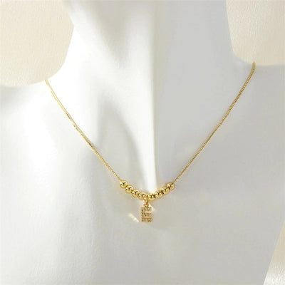 Jewelry Simple Style Letter Copper Zircon Inlay Pendant Necklace