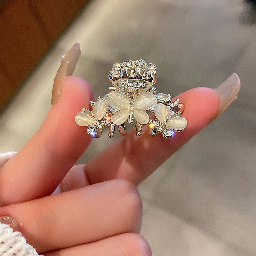 women's simple style solid color alloy plating hair claws