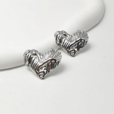 1 Pair Elegant Retro Commute Heart Shape 304 Stainless Steel 18K Gold Plated Ear Studs