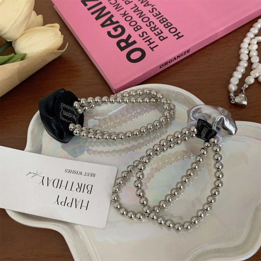 Women's Retro Simple Style Flower Leather Hair Tie