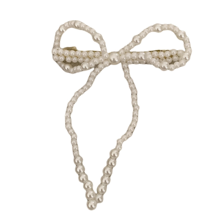 Women's Simple Style Classic Style Bow Knot Alloy Plastic Beaded Hair Clip