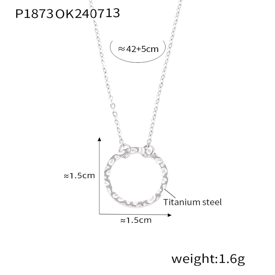 Jewelry Exaggerated Vacation Simple Style Circle Titanium Steel Pendant Necklace Necklace