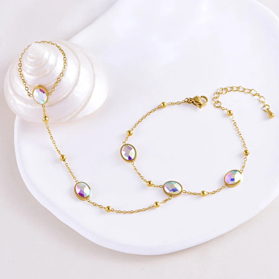 Simple Style Shiny Star Oval 304 Stainless Steel Stainless Steel Bracelets In Bulk