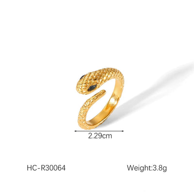 Jewelry IG Style Classic Style Irregular Geometric 304 Stainless Steel Titanium Steel 18K Gold Plated Open Rings