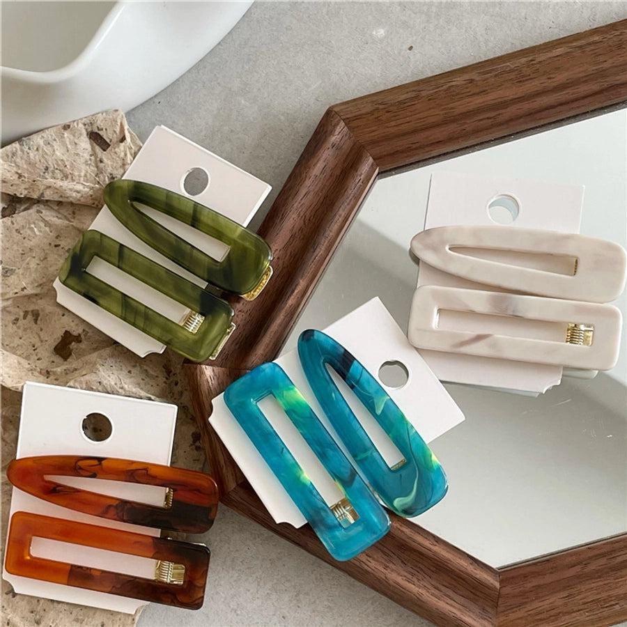 simple style geometric acetic acid sheets hair clip 1 pair