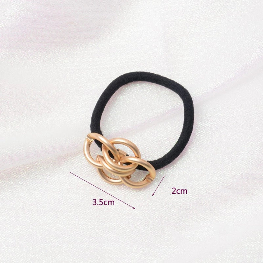 Women's Simple Style Color Block Alloy Plating Hair Tie