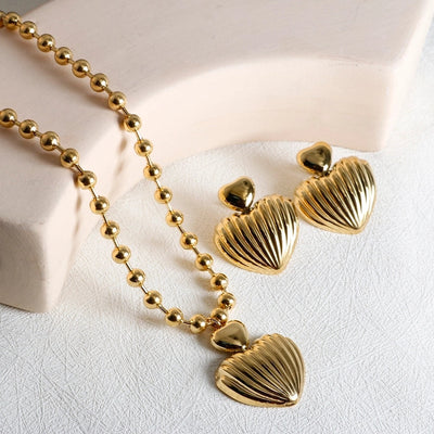 Jewelry IG Style Simple Style Commute Heart Shape 304 Stainless Steel Earrings Necklace