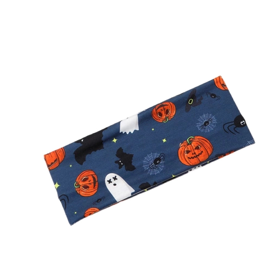 Women's Cute Funny Pumpkin Cartoon Character Spider Cloth Printing Hair Tie