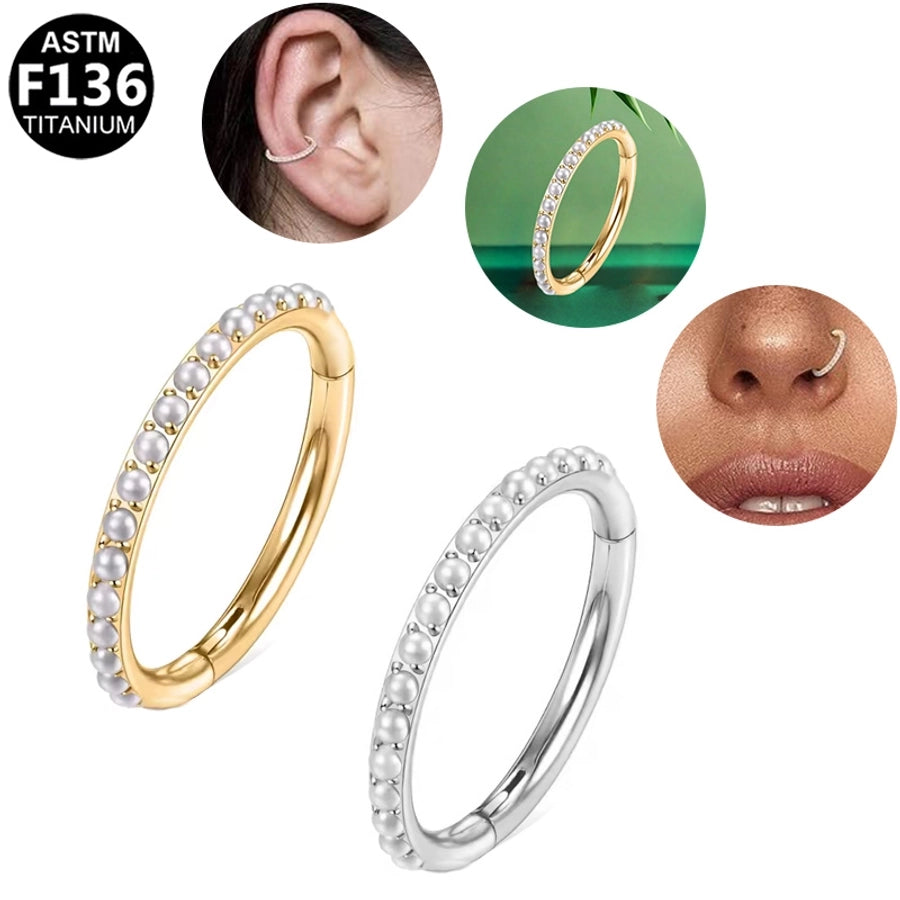 1 Piece Nose Rings & Studs Simple Style Classic Style O-Shape Pure Titanium Titanium Alloy Zircon 14K Gold Plated White Gold Plated Ear Cartilage Rings & Studs Nose Rings & Studs