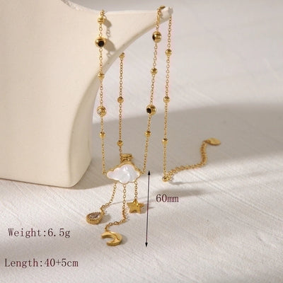Jewelry French Style Simple Style Clouds Star Moon 304 Stainless Steel 18K Gold Plated Jewelry Set