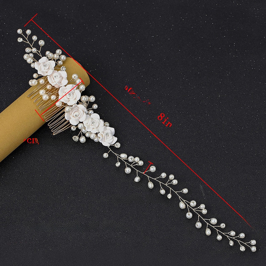 Fashion bridal hair accessories Korean-style soft  flower pearl hair comb   best selling comb Accessories