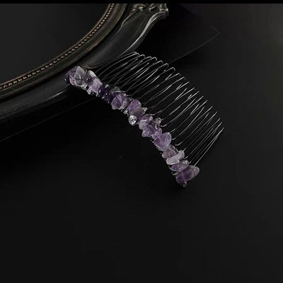 retro ethnic style geometric crystal handmade insert comb