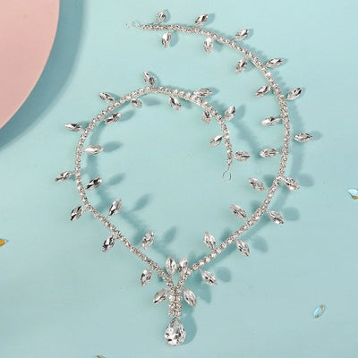 Women's Bridal Shiny Solid Color Rhinestone Copper Inlay Rhinestones Hair Band