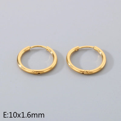 1 Pair Simple Style Round 304 Stainless Steel 18K Gold Plated Earrings