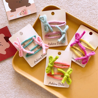 Kid'S Basic Simple Style Bow Knot Cloth Hair Clip