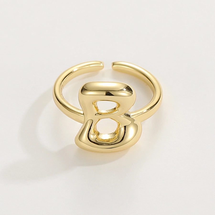 Copper 18K Gold Plated Plating Letter Copper Rings