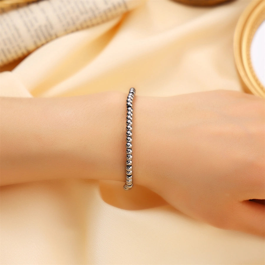 Casual Round 304 Stainless Steel Bracelets In Bulk