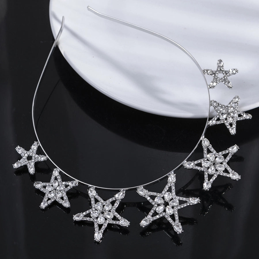 simple style star alloy plating inlay zircon hair band