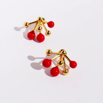 1 Pair Princess Cute Sweet Geometric Brass 24K Gold Plated Ear Studs