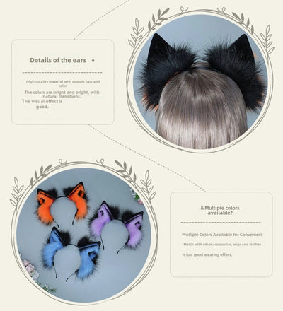 Halloween Props Spot Holy Beast Spirit Hair Accessories Japanese cosplay Accessories Simulation Beast Ear Plush Headwear