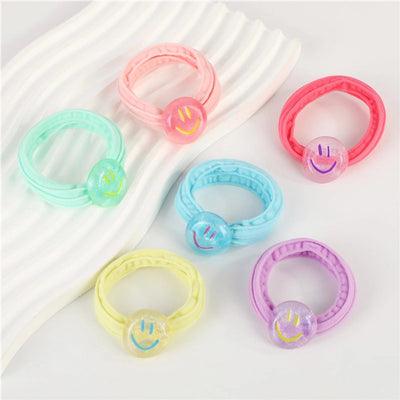 Kid'S Cute Smile Face Plastic rubber band Hair Tie
