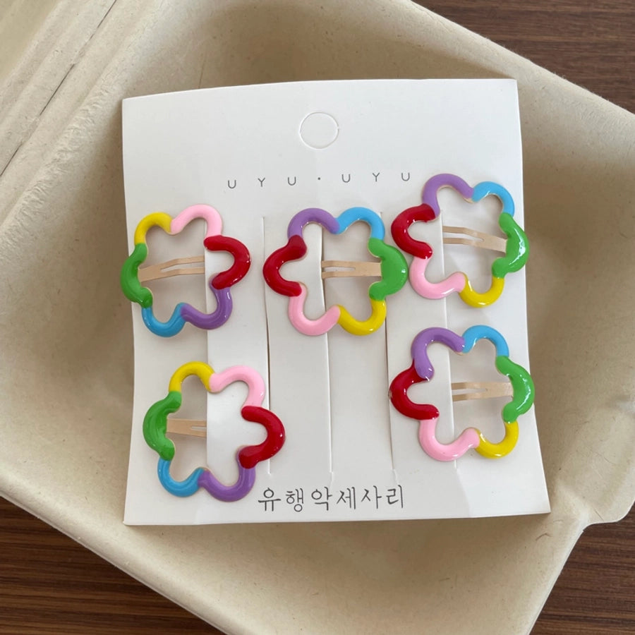 Girl'S Casual Cute Sweet Star Flower Metal Star Flowers Hair Clip