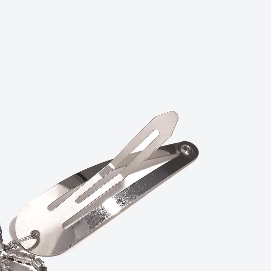 Korean Style New Y2g Trending Unique Silver Hairpin Sweet Cool Niche Bow Cat Five-Pointed Star Pendant BB Clip