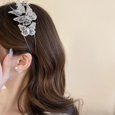 Women's Luxurious Simple Style Butterfly Alloy Hollow Out Hair Band
