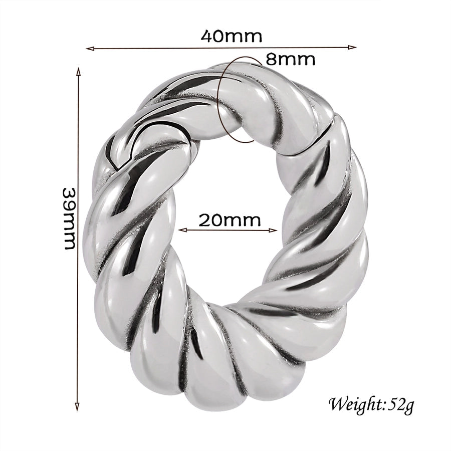 1 Piece Casual C Shape Animal Circle 304 Stainless Steel 18K Gold Plated Stainless Steel Earrings