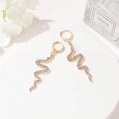 Fashion Waves Plating Alloy Artificial Gemstones Drop Earrings
