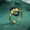 Jewelry Vintage Style Geometric Copper Zirconia 18K Gold Plated Open Rings