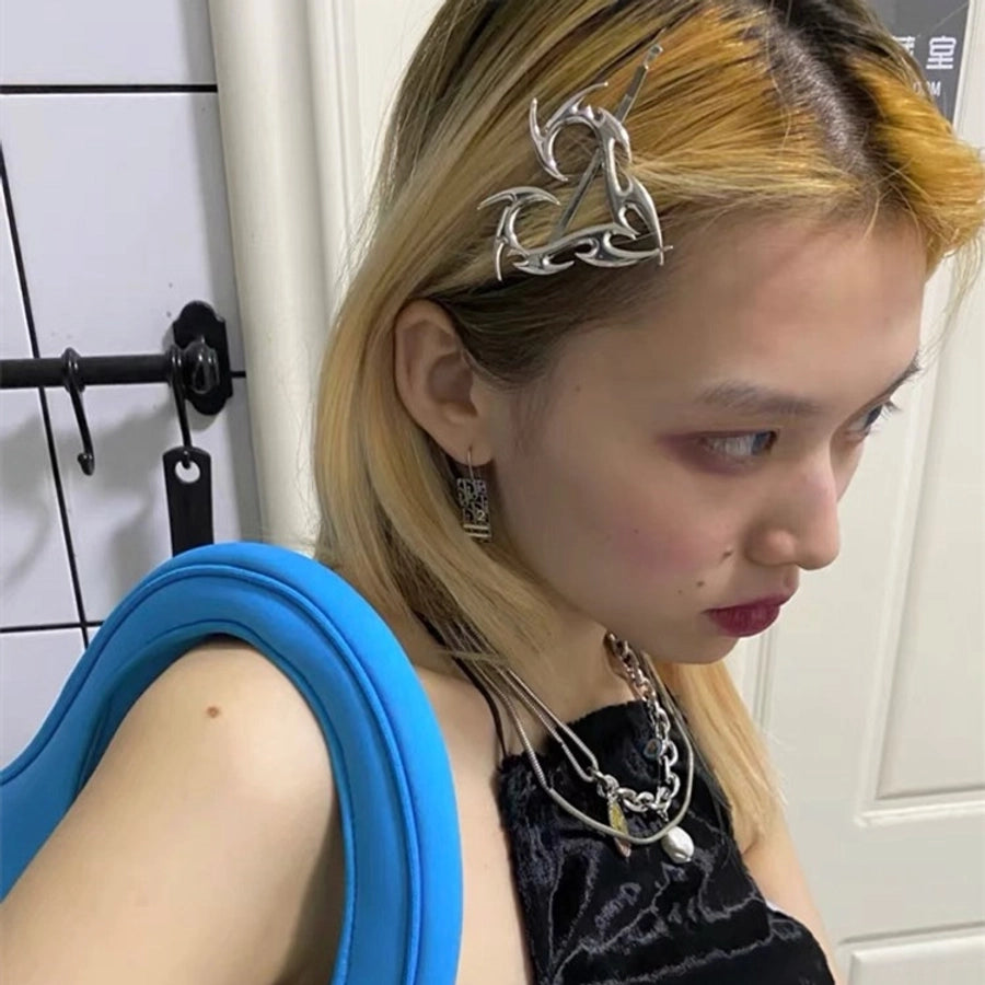 fashion heart shape alloy plating hair clip 1 piece