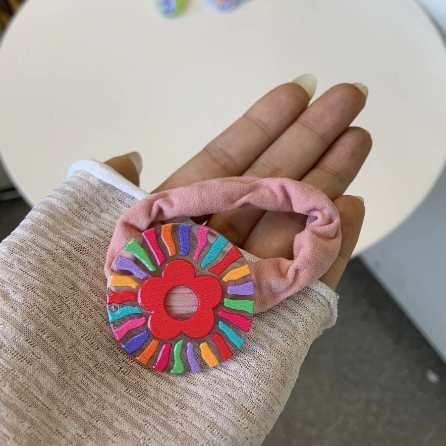 Women's Cartoon Style Flower Arylic Hair Tie