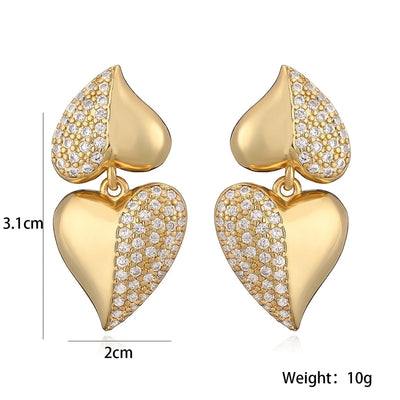 1 Pair Simple Style Commute Shiny Geometric Copper Drop Earrings