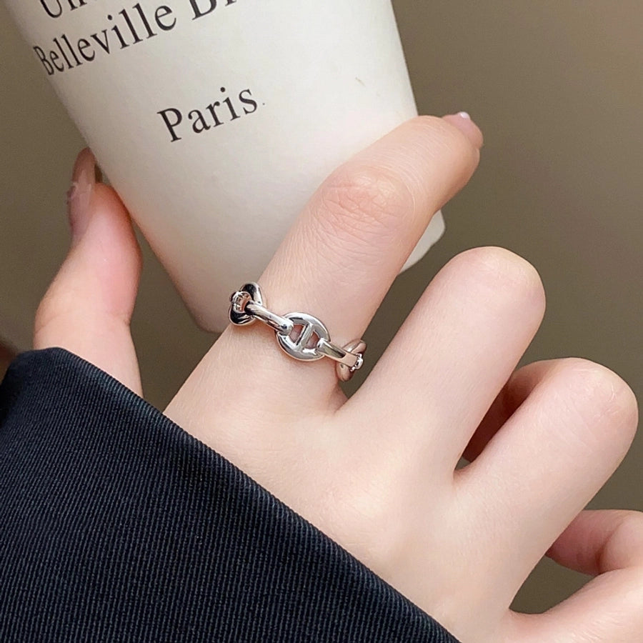 Jewelry French Style IG Style Geometric Titanium Steel Plating Open Rings