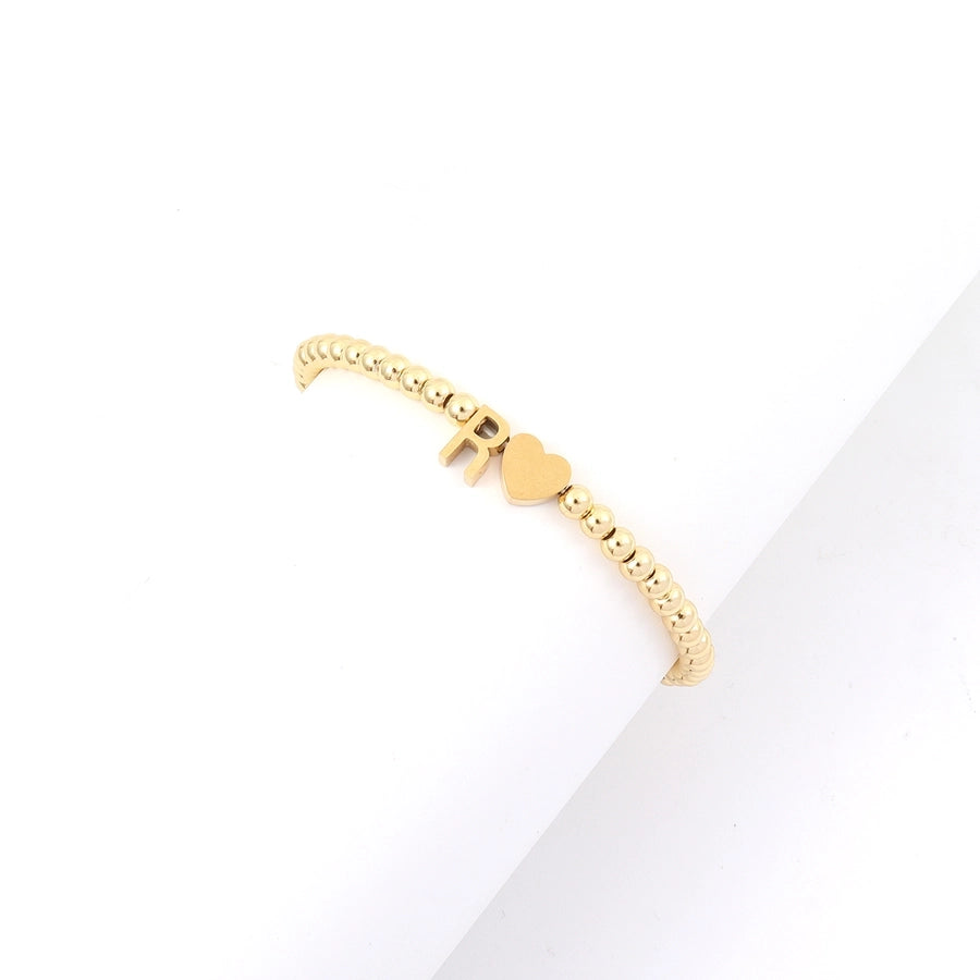 304 Stainless Steel Copper Letter Heart Shape Bracelets