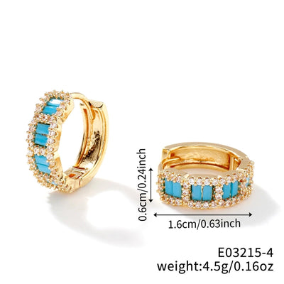 1 Pair Elegant Streetwear Shiny Geometric Inlay Copper Zircon K Gold Plated Rhodium Plated Earrings