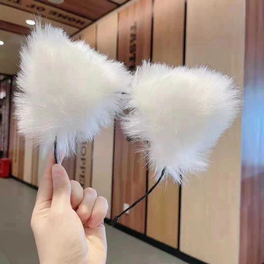 retro cat ears lace handmade hair band 1 piece