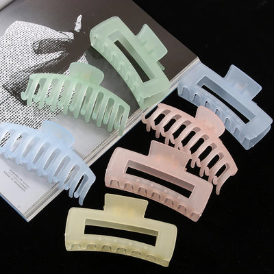 solid color jelly frosted hollow out hair clip