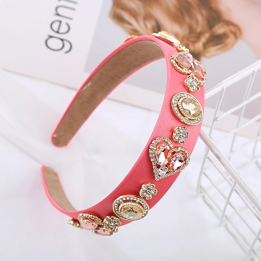 elegant oval heart shape rhinestone hair band