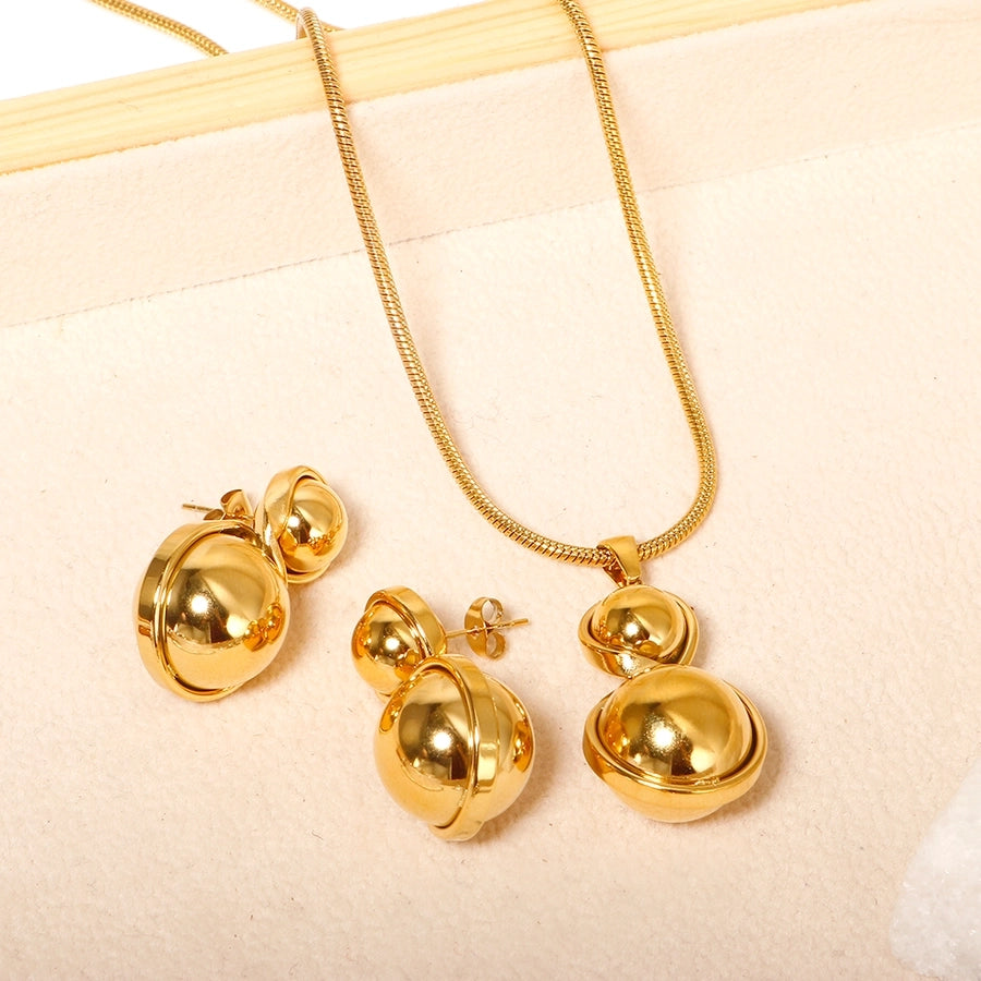 Jewelry Simple Style Classic Style Circle 304 Stainless Steel Jewelry Set