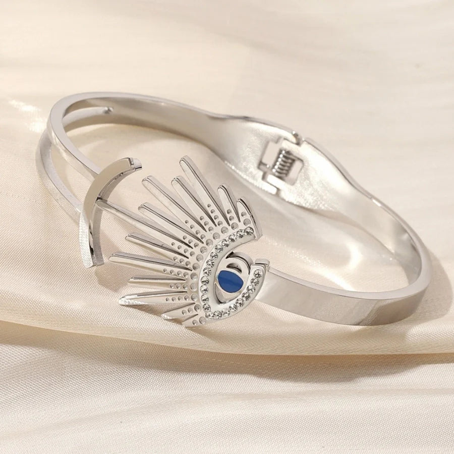 Simple Style Classic Style Solid Color Titanium Steel Zircon Bangle In Bulk